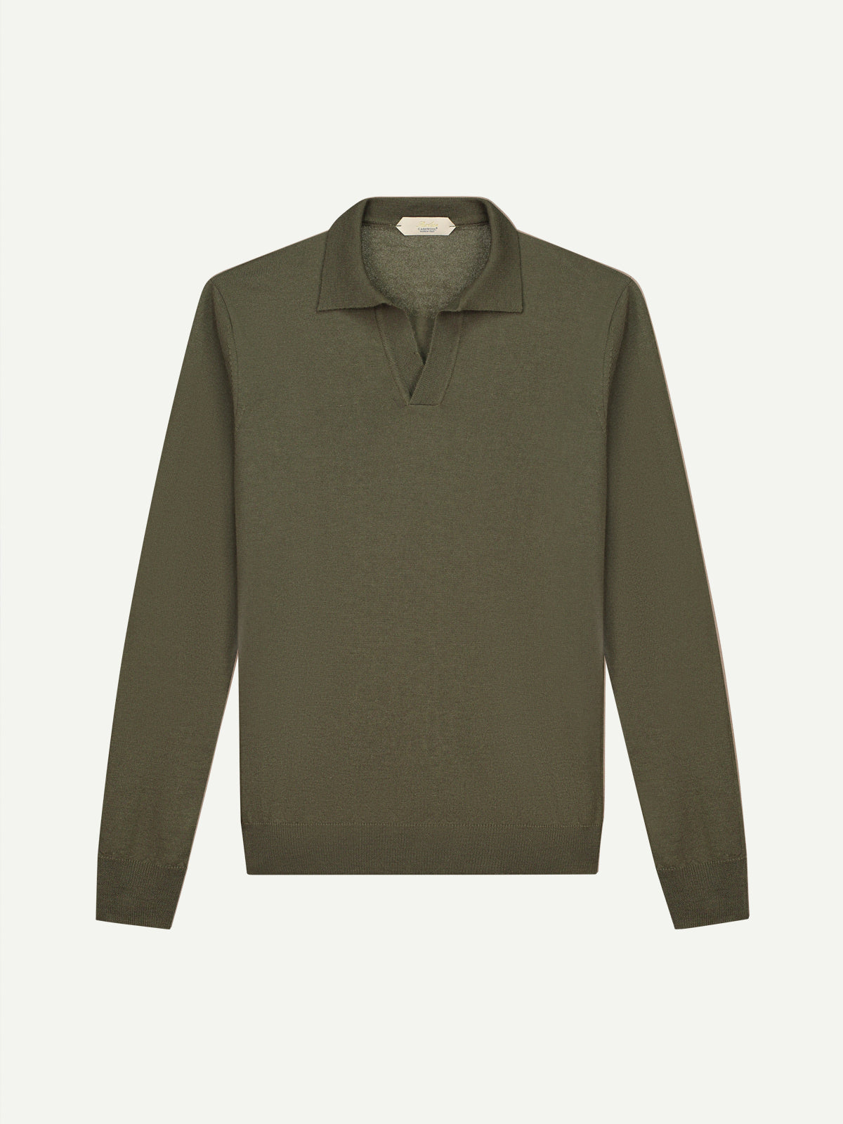 Westbourne Cashwool Longsleeve Polo Olive Green